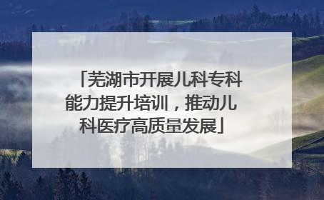 芜湖市开展儿科专科能力提升培训，推动儿科医疗高质量发展
