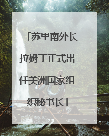 苏里南外长拉姆丁正式出任美洲国家组织秘书长