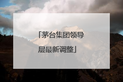 茅台集团领导层最新调整