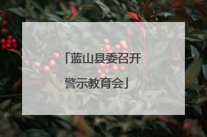 蓝山县委召开警示教育会