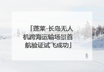 蓬莱-长岛无人机跨海运输场景首航验证试飞成功