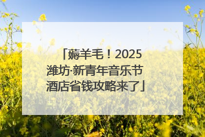 薅羊毛！2025潍坊·新青年音乐节酒店省钱攻略来了