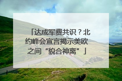 达成军费共识？北约峰会宣言揭示美欧之间“貌合神离”