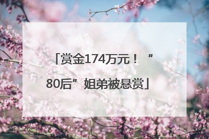 赏金174万元！“80后”姐弟被悬赏
