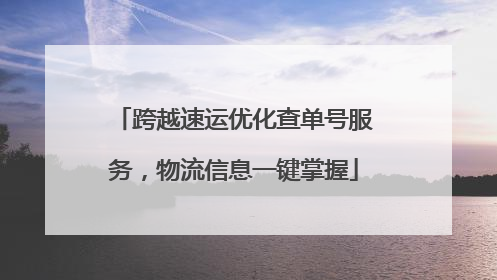 跨越速运优化查单号服务，物流信息一键掌握