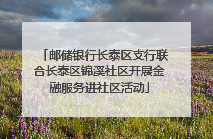 邮储银行长泰区支行联合长泰区锦溪社区开展金融服务进社区活动