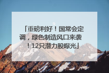 重磅利好！国常会定调，绿色制造风口来袭！12只潜力股曝光