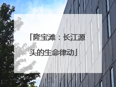 隆宝滩：长江源头的生命律动