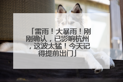 雷雨！大暴雨！刚刚确认，已影响杭州，这波太猛！今天记得提前出门