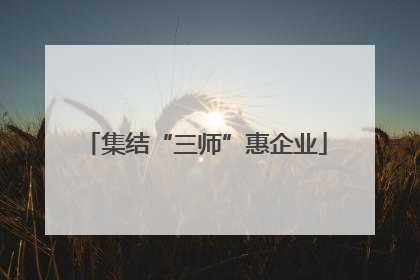 集结“三师”惠企业