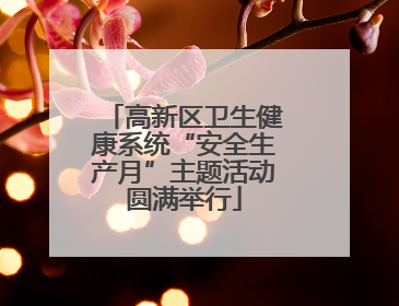 高新区卫生健康系统“安全生产月”主题活动圆满举行