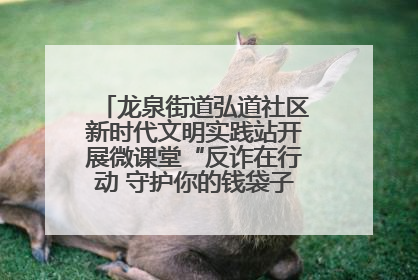 龙泉街道弘道社区新时代文明实践站开展微课堂“反诈在行动 守护你的钱袋子”反诈宣讲活动
