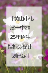 黄山市屯溪一中2025年招生指标分配计划已定
