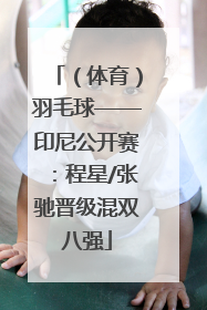 （体育）羽毛球——印尼公开赛：程星/张驰晋级混双八强