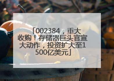 002384，重大收购！存储器巨头官宣大动作，投资扩大至1500亿美元