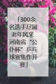 300余名选手尽展老年风采 河南省“公仆杯”乒乓球赛焦作开赛